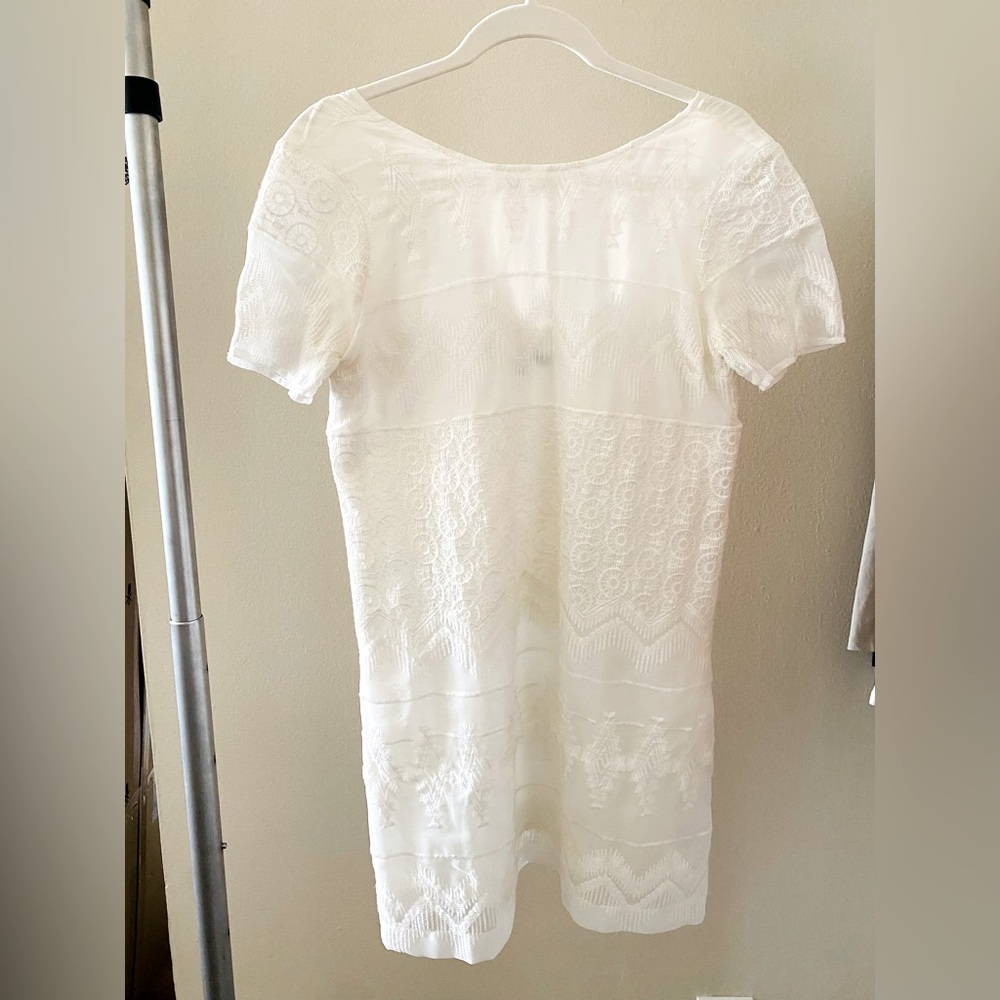 Abercrombie white cream mini A line dress with embroideries